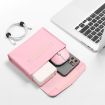 Rose Gold Litchi Pattern PU Leather Laptop Bag 13-14 inch Waterproof - 9