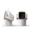 Retro Round Base Silicone Bracket for Apple Watch - White - 4