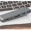 WS-15 6 in 1 Type-C Hub: HDMI, USB 3.0 x 2, SD, TF, PD Converter - 5