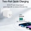 Mini Portable CS-20W Dual Ports Fast Charger with 3A USB to 8 Pin Cable - 8