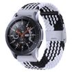 Samsung Galaxy Watch 4/5 20mm Nylon Braided Metal Buckle Band (Z Black White) - 1