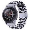 Samsung Galaxy Watch 4/5 20mm Nylon Braided Metal Buckle Band Black White - 1