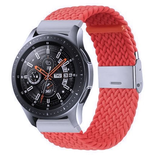 Samsung Galaxy Watch 4/5 20mm Nylon Braided Band - Bright Orange - 1