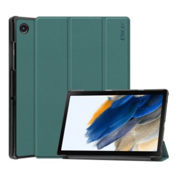 Samsung Galaxy Tab A8 10.5 2021 ENKAY Leather Case Dark Green - 1