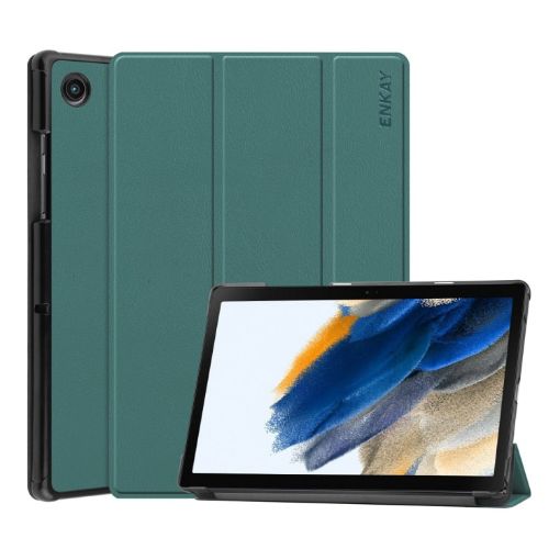 Samsung Galaxy Tab A8 10.5 2021 ENKAY Leather Case Dark Green - 1
