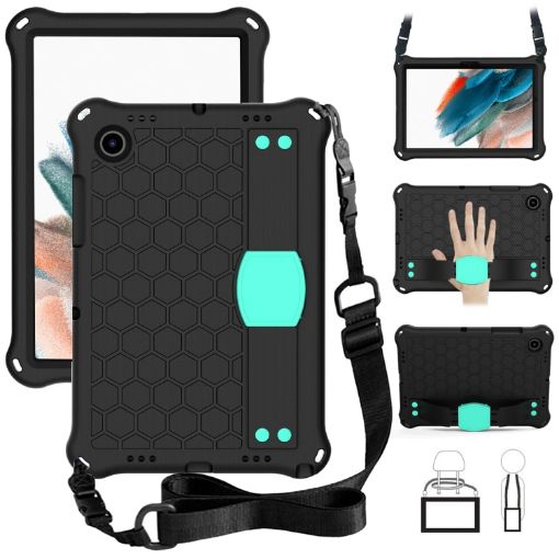 Galaxy Tab A8 10.5 2021 X200/X205 EVA+PC Case with Strap Black/Mint - 1