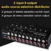 2 In 8 Out RCA Audio Signal Switch Distributor - Frequency Selector - 2