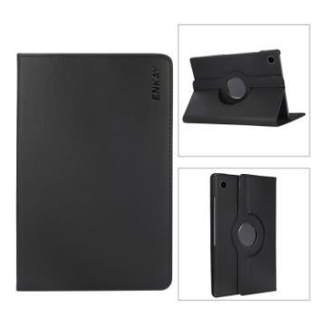 Samsung Galaxy Tab A8 10.5 2021 ENKAY 360 Rotation Leather Case Black - 1
