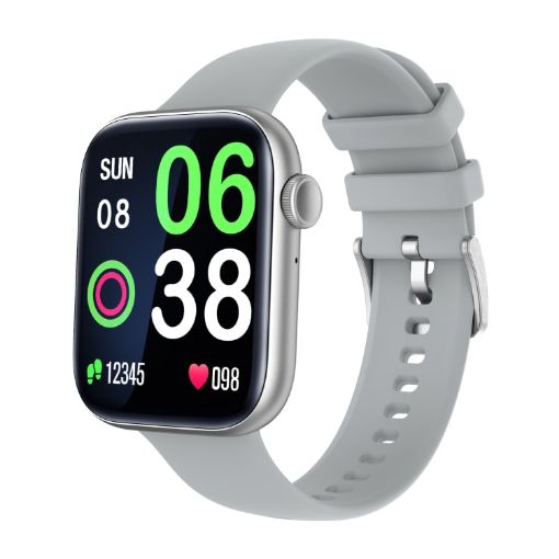 P45 1.8" Smart Watch - Heart Rate & Blood Pressure Monitor, Silver - 1