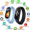 M7 0.96" Color Screen Smart Watch - Heart Rate & BP Monitor, Light Blue - 2