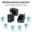45W PD25W + 2x QC3.0 USB Charger with USB to 8 Pin Cable, US Plug, Black - 6