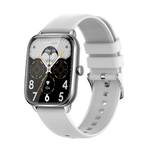 KT65 Smart Watch - 1.9" Color Screen, Heart Rate & Blood Pressure Monitor (Silver) - 1