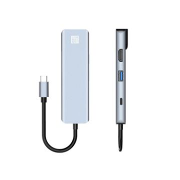 JUNSUNMAY 6-in-1 Type-C Dock: 4K HDMI, Ethernet, PD Charge, SD/TF Reader - 1