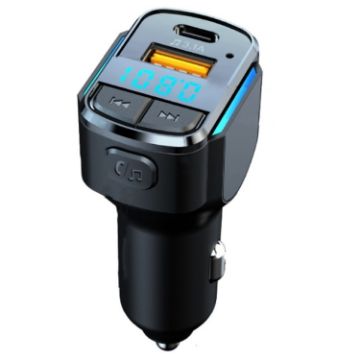 C34 Car Bluetooth 5.0 Charger FM Transmitter MP3 Player Cigarette Lighter - 1