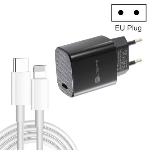 PD11 20W Fast Charger USB-C PD3.0 with 1m Type-C to 8 Pin Cable, EU Plug - 1
