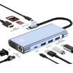 JUNSUNMAY 10-in-1 Type-C Dock: 4K HDMI, VGA, RJ45, Audio, PD Charge, SD/TF - 1