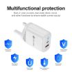 PD04 Type-C + USB Charger with Type-C to 8 Pin Cable, UK Plug, White - 4
