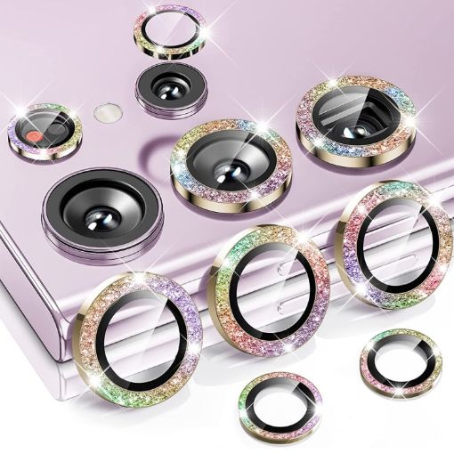 Samsung Galaxy S23 Ultra 5G Camera Lens Glitter Ring Tempered Glass - 1