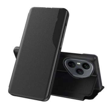 For Honor 400 Pro Global Leather Flip Phone Case Black 160.8mm Holder - 1
