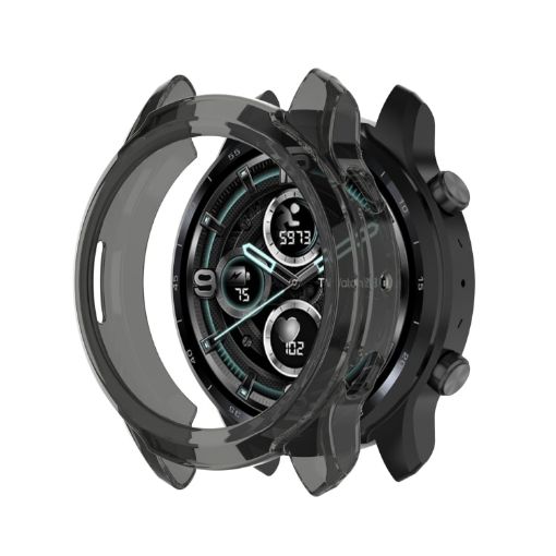 Ticwatch Pro X TPU Transparent Black Protective Shell - Half Wrapped - 1
