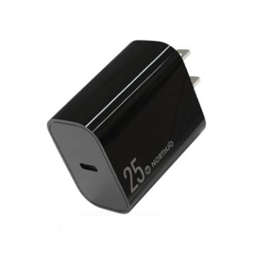 NORTHJO NOPD2501 25W USB-C Fast Charger, US Plug, Black - 1