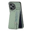 For Honor 400 Global Carbon Fiber Vertical Flip Zipper Case - Green - 3