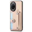 Huawei nova 14 Khaki Wristband Kickstand Card Wallet Case with Tool Knife - 2