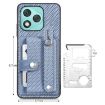 For Honor 400 Lite Blue Wristband Kickstand Card Wallet Phone Case - 5