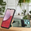 For Honor 400 Lite Green Carbon Fiber Wallet Flip Card Phone Case - 4