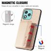 For Honor 400 Lite Khaki Carbon Fiber Magnetic Card Phone Case - 3