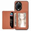 Huawei nova 14 Brown Carbon Fiber Magnetic Card Bag Phone Case - 1