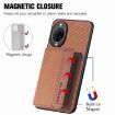 Huawei nova 14 Brown Carbon Fiber Magnetic Card Bag Phone Case - 3