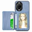 Huawei nova 14 Pro Blue Carbon Fiber Magnetic Card Bag Phone Case - 1