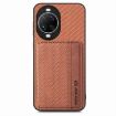 Huawei nova 14 Ultra Brown Carbon Fiber Magnetic Card Bag Phone Case - 2