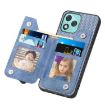 For Honor 400 Lite Blue Carbon Fiber Flip Zipper Wallet Phone Case - 4
