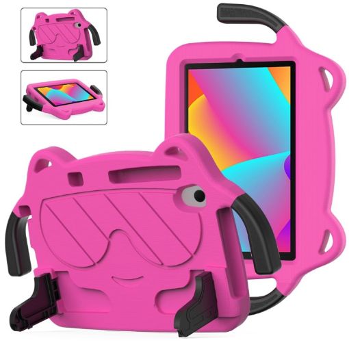 TCL LE 2023/Tab 8 2022 Shockproof Tablet Case Rose Red+Black - 1