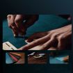 Samsung Galaxy M34 5G Red Leather Phone Case with Electroplated Sides - 5
