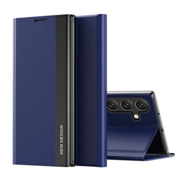 Samsung Galaxy A05s Sapphire Blue Leather Phone Case with Electroplated Adsorption - 1