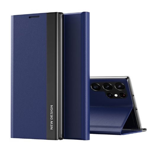 Samsung Galaxy S24 Ultra 5G Leather Case, Sapphire Blue, Electroplated - 1