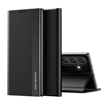 Samsung Galaxy A16 5G Leather Phone Case, Electroplated, Graphite Black - 1