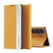 Samsung Galaxy S24 FE 5G Yellow Leather Phone Case with Electroplated Side - 1