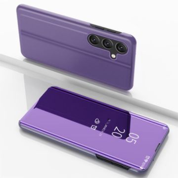 Samsung Galaxy A25 Mirror Flip Leather Case with Holder - Violet Blue - 1