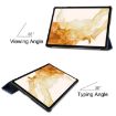 Samsung Galaxy Tab S9+ JUNSUNMAY Dark Blue Leather Tablet Case - 5