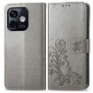 Ulefone Note 16 Pro Gray Leather Phone Case with Four-leaf Clasp - 2