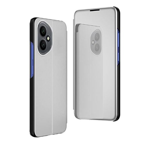For Honor 400 Global Silver Mirror Flip Leather Phone Case with Holder - 1