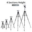 JMARY KP2234 Telescopic Aluminum Tripod for Camera & Phone - Black - 6