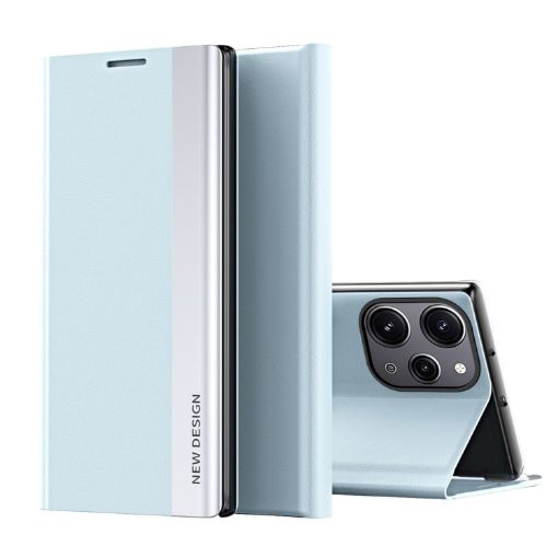 Xiaomi Redmi Note 12 4G Blue Leather Phone Case with Electroplated Sides - 1
