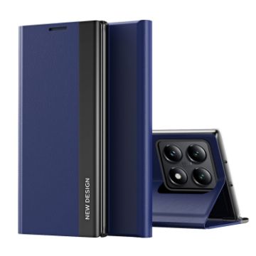 Xiaomi 14T Dark Blue Electroplated Leather Phone Case - 1