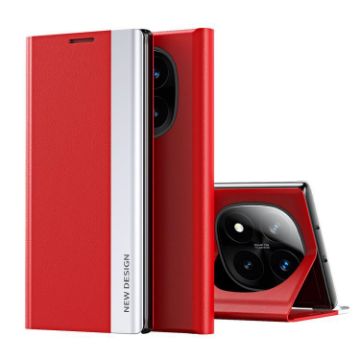 Xiaomi Redmi Note 14 Pro+ 5G Red Leather Phone Case Electroplated - 1