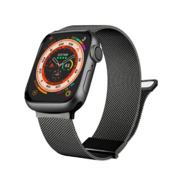 Apple Watch 8 45mm Gray Milan Double Magnetic Steel Mesh Band - 1